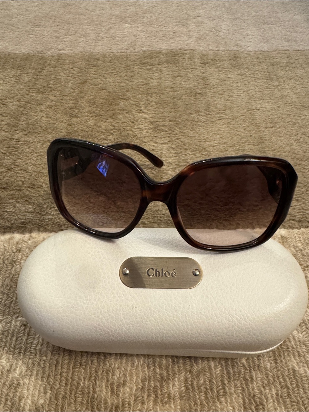 Chloé Women's Tortoiseshell Frame Sunglasses with Brown Gradient Lenses